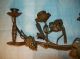 Antique/vtg French Gold Gilt Gothic Candelabra/candle Holders,  Cathedral Style Metalware photo 2