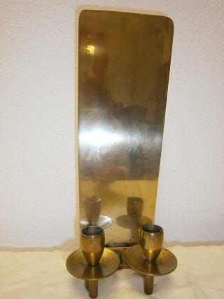 Dantorp Design Denmark Tapered Rectangular Brass Candle Holder 12 1/2  H photo
