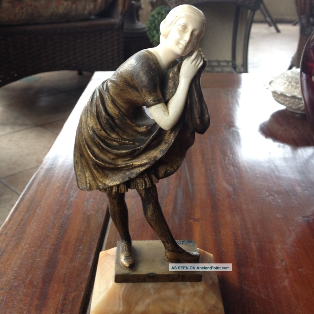 Amazing Dominique Alonzo Bronze And Carved Figurine. Metalware photo