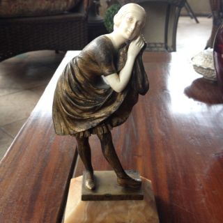 Amazing Dominique Alonzo Bronze And Carved Figurine. photo