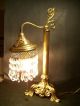 Stunning Antique Art Deco Table Or Desk Lamp /cut Crystal Lustres,  1920s, Lamps photo 3