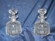 Matching Pr.  Antique Lead Crystal Cologne Bottles W/original Stoppers Perfume Bottles photo 1