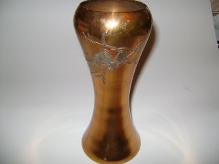 Sterling On Bronze Vase,  Pat Aug.  27,  1912,  Amhs Or Ahms 8 1/2 Inches photo