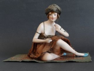 Goebel Art Deco Lady Woman Rare Piece Antique German Doll Odalisque photo