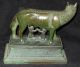 Vintage Romulus And Remus She Wolf Metal Figurine Great Patina Metalware photo 1