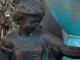 Neoclassical Bronze Patinated Metal Statue Large Figurine Reclyning Woman Nr Metalware photo 3