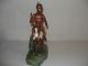 C 1930 ' S Indian Brave Riding A Painted Horse Carved Figures photo 2