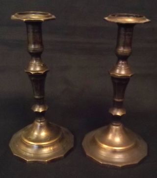Pair Antique Bronze Candlesticks French Late 18th Or Early 19th Century Mint photo