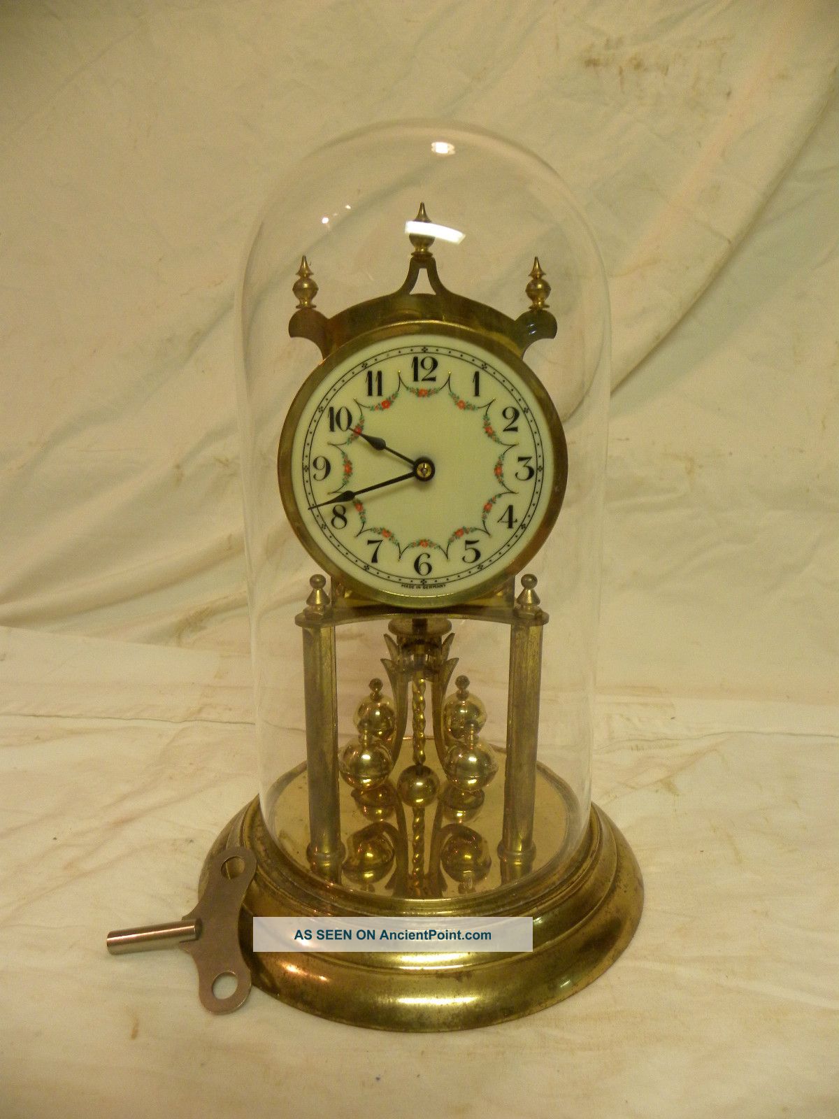 Antique German Kieninger And Oberfell Year Running Clock Under Glass Runs Fine Clocks photo