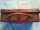 Antique Leather Brief Case Storage Box Lunch Xmas 1920 Boxes photo 2