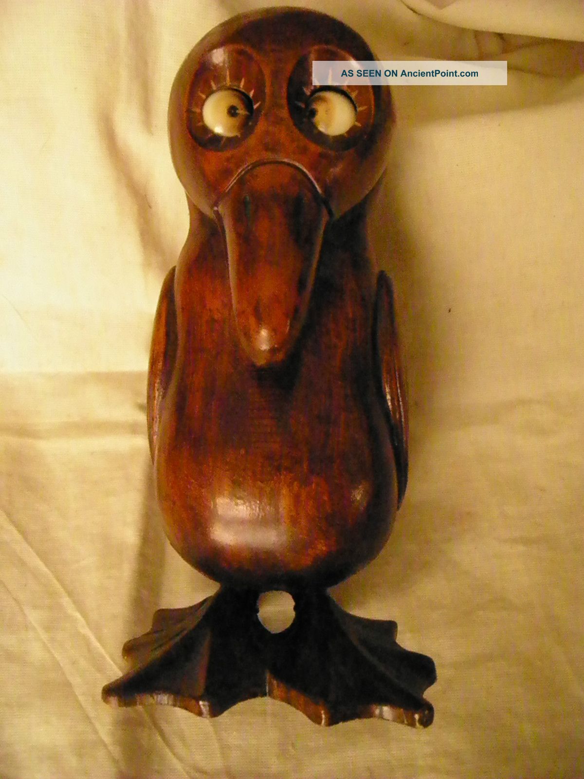 Rare Bird German Rolling Eyes Eye Clock Dated 1926 Wooden Clocks photo