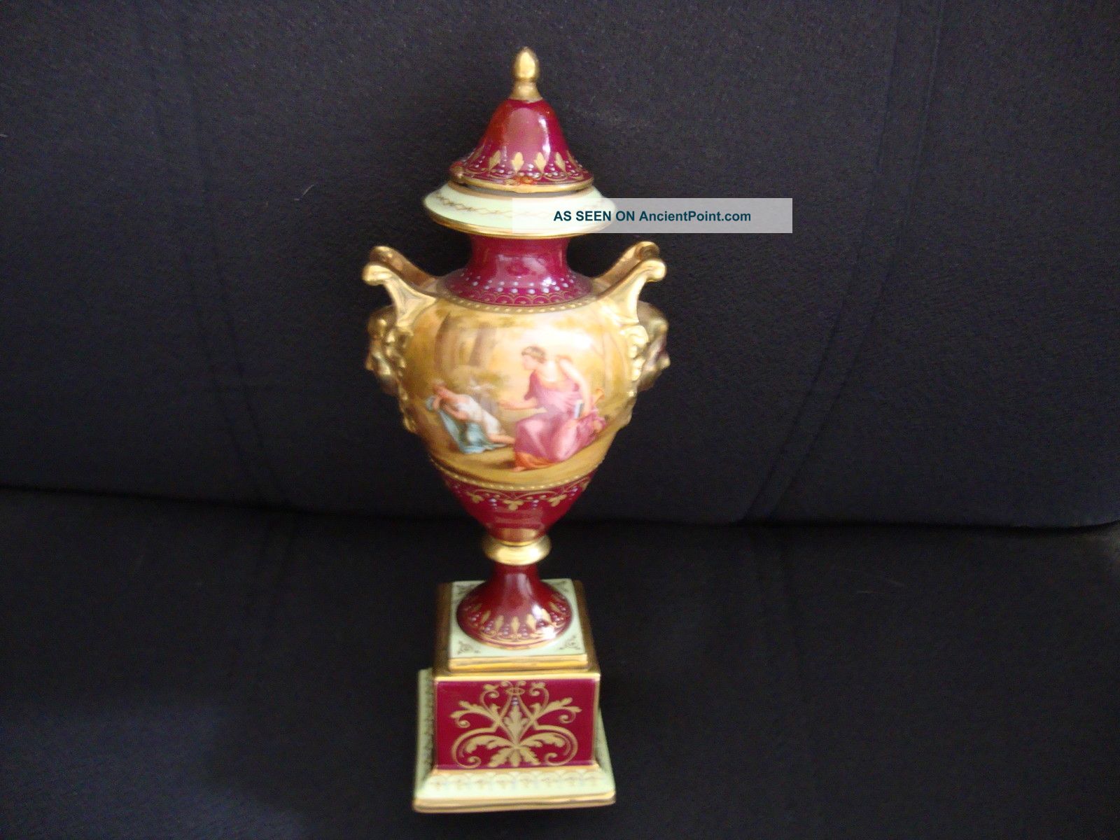 Antique Royal Vienna Porcelain Portrait Vase Signed Other photo
