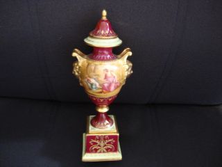 Antique Royal Vienna Porcelain Portrait Vase Signed photo