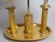C.  1810 Antique Russian Empire Neoclassical Ormolu Bronze 2 Candles Shade Lamp Metalware photo 5