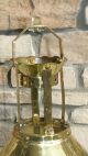 Antique Brass Hanging Oil Lamp Country General Store Oil Lamp Fixture Converted Lamps photo 9