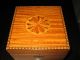 Antique Style Rare Satinwood Fan Inlaid Inlay Tea Caddy Nr Boxes photo 3