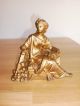 Vintage Amwrg Co Ny Mantle Clock Topper Statue Greek Goddess Pandora Cast Metal Metalware photo 1