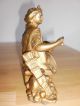 Vintage Amwrg Co Ny Mantle Clock Topper Statue Greek Goddess Pandora Cast Metal Metalware photo 4
