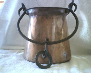 Antique Or Vintage Definitely Handmade Turkish Or Persian Copper Brass Bucket photo