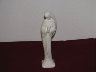 - The Virgin Mary White Glaze Figurine Pottery Statue - Mint Condition  photo