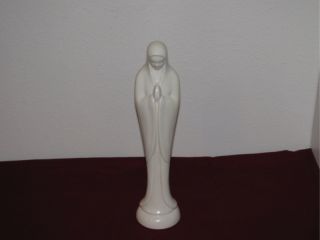- The Virgin Mary White Glaze Figurine Pottery Statue - Mint Condition  photo