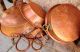 Antique Hammered Copper Pans Mold W Tin Lined Patina 5lbs Metalware photo 3
