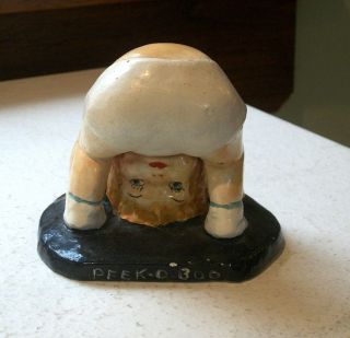 Plaster Chalkware Peek - O - Boo Figurine 1930s photo