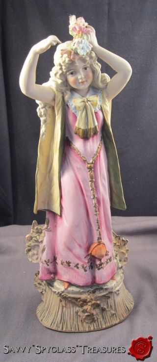 C1870 ' S Large Bisque Porcelain Gräfenthal Germany Girl Woman Figurine photo