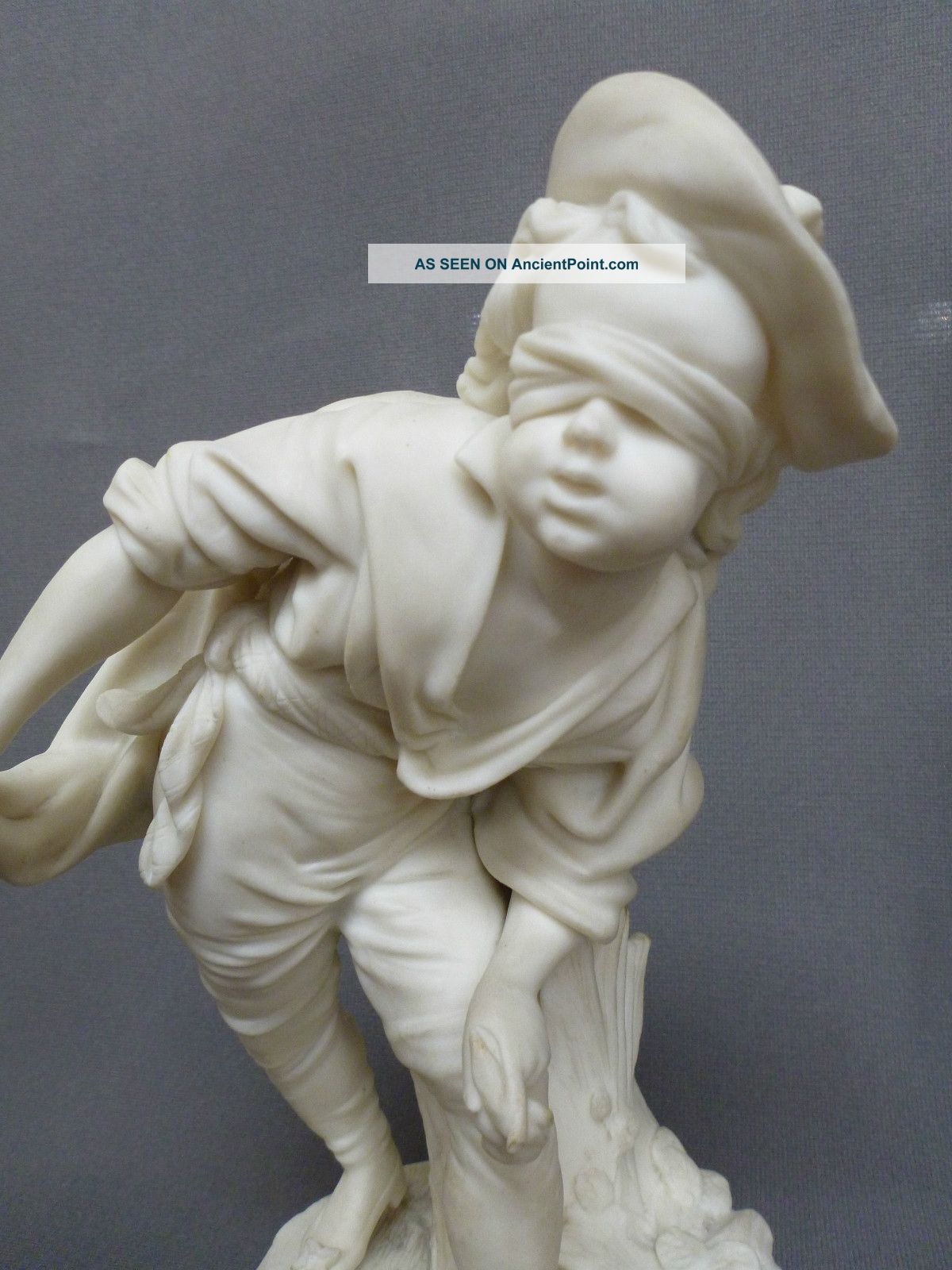 Pr.  Antique Parian Hide And Seek Figures Girl Boy Figurine Figurines photo