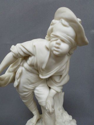 Pr.  Antique Parian Hide And Seek Figures Girl Boy Figurine photo
