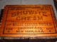Primitive Finger Jointed Wooden Shuwite Cream Shoe Box,  S.  M.  Bixby & Co. Boxes photo 4
