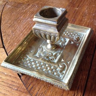 Antique French Bronze Candlestick photo