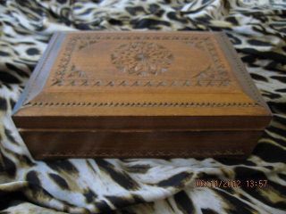 Elaborate Russian Mockba Hand Carved Wooden Box photo