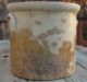 Antique Stoneware 4 Gallon Cobalt Crock. . .  Chicken Feeding. . .  Damaged In Kiln Crocks photo 2