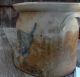 Antique Stoneware 4 Gallon Cobalt Crock. . .  Chicken Feeding. . .  Damaged In Kiln Crocks photo 5
