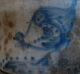 Antique Stoneware 4 Gallon Cobalt Crock. . .  Chicken Feeding. . .  Damaged In Kiln Crocks photo 7