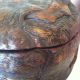Vintage Antique Hand Carved Wood Folk Art Snuff Tobacco Box Cypress Tiger Rare Boxes photo 5
