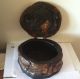 Vintage Antique Hand Carved Wood Folk Art Snuff Tobacco Box Cypress Tiger Rare Boxes photo 6