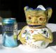 19thc Antique French Rouen Faience Figural Monkey Pitcher Glass Eyes,  Whimsical Pitchers photo 3