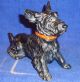 Vintage Cold Painted Metal Made In Austria Black Scottish Terrier Dog Pipe Rest Metalware photo 1