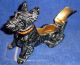 Vintage Cold Painted Metal Made In Austria Black Scottish Terrier Dog Pipe Rest Metalware photo 3