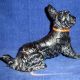 Vintage Cold Painted Metal Made In Austria Black Scottish Terrier Dog Pipe Rest Metalware photo 6