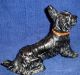 Vintage Cold Painted Metal Made In Austria Black Scottish Terrier Dog Pipe Rest Metalware photo 7