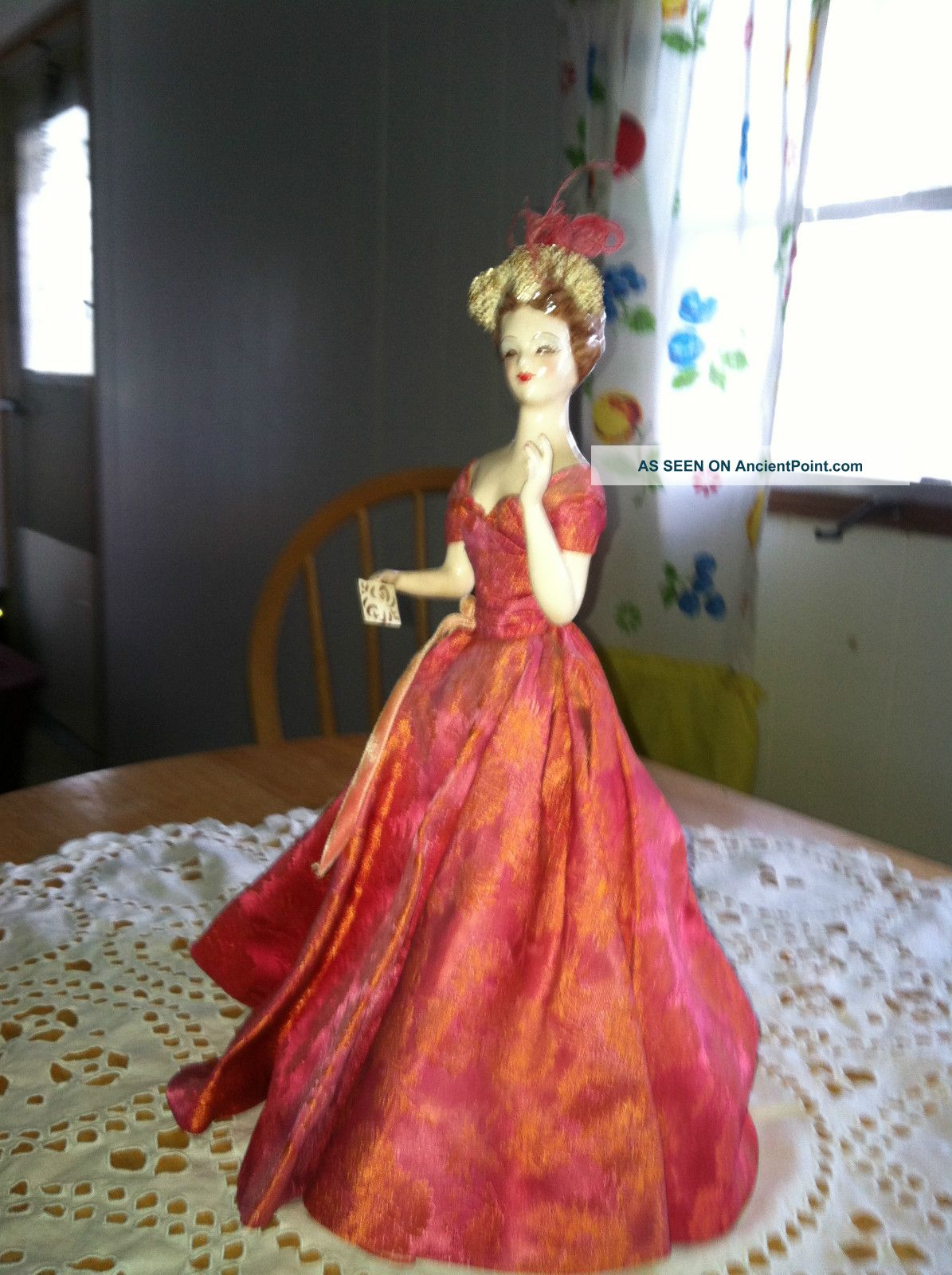 Florence Ceramics Figurine With Brocade Dress Rare 1940 ' S Figurines photo