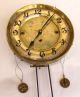 Antique 3 Weight Vienna Regulator Movement And Weights For Restoration Clocks photo 1