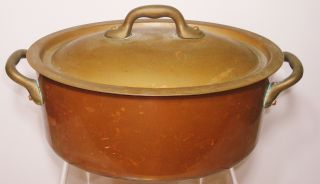 Vintage French Copper Lamalle Small Dutch Oven 2 Qt photo