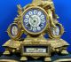 Antique Japy Freres Mantle Clock Sevres Hand Painted Porcelain Plaques Clocks photo 3