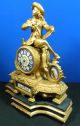 Antique Japy Freres Mantle Clock Sevres Hand Painted Porcelain Plaques Clocks photo 5