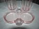 Cambridge Pink Cleo Etched Glass Tumblers Tray Depression Era 1930s Stemware photo 3