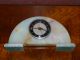 Antique Onyx Marble Art Deco Mantle Desk Clock Clocks photo 11